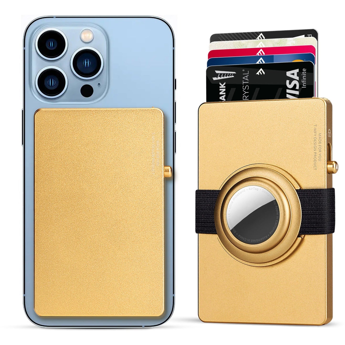 TOYFID All-Aluminum Pop Up Slide Rfid Slim Card Holder Wallet With Airtag Holder TOYFID Wallet