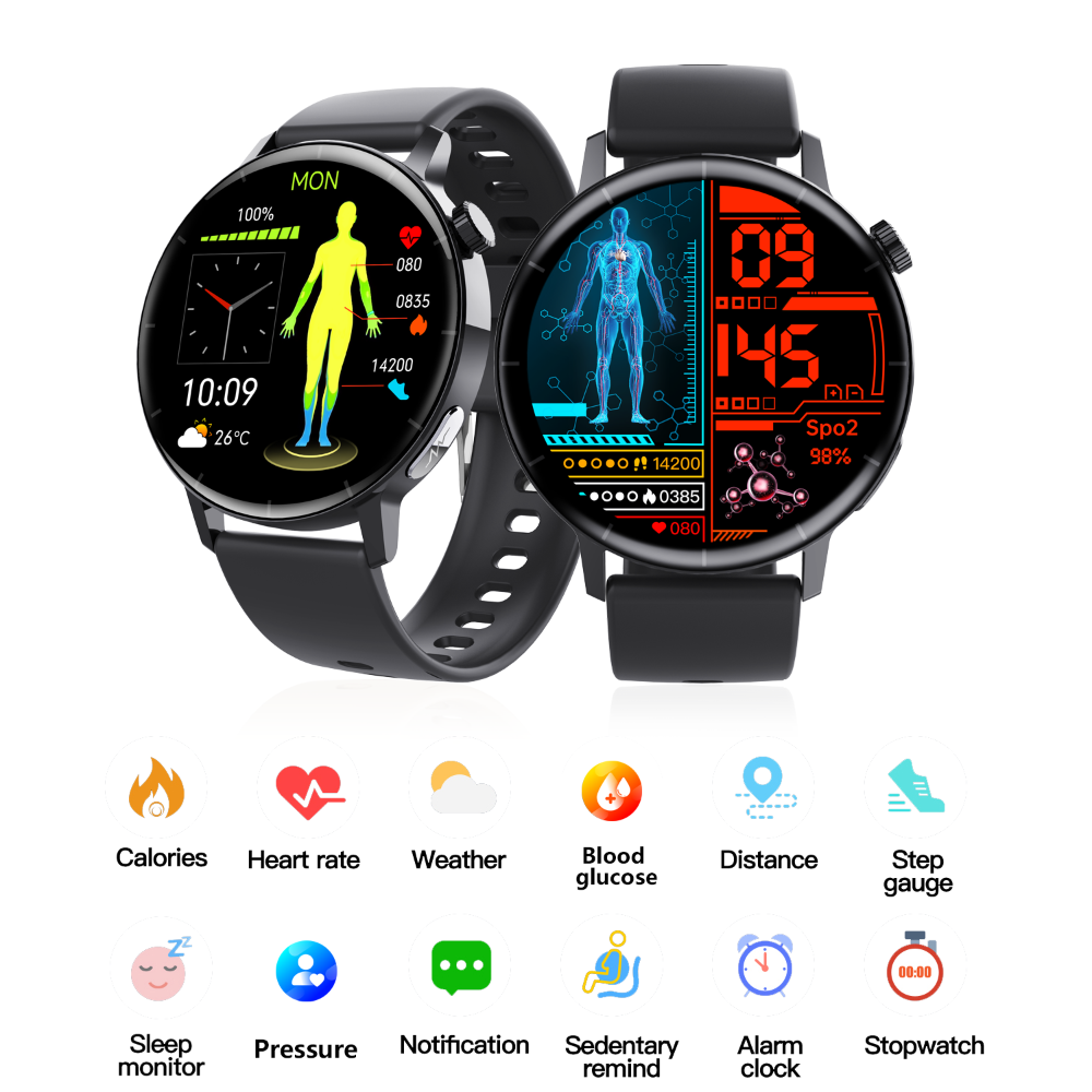 ECG monitor Smart Watch Non Invasive Blood Glucose Smart Watch with Blood Component Analysis Wautton Outdoor Gear