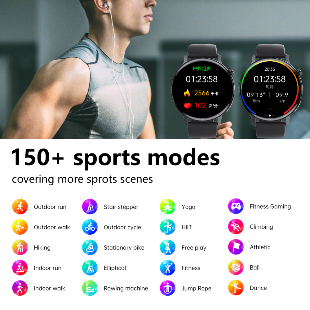 ECG monitor Smart Watch Non Invasive Blood Glucose Smart Watch with Blood Component Analysis Wautton Outdoor Gear