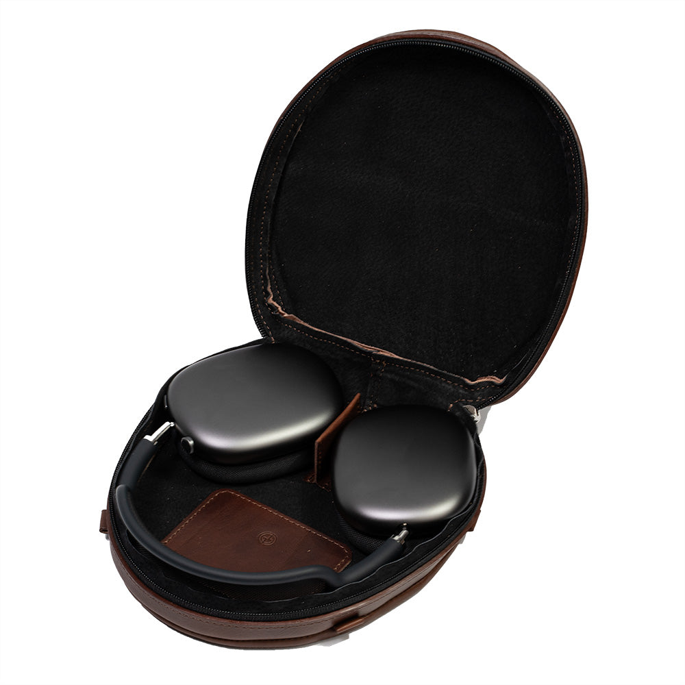 Leather Case for AirPods Max (Mahogany) Geometric Goods
