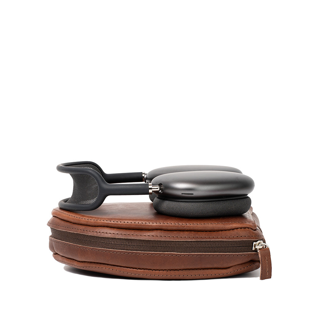 Leather Case for AirPods Max (Mahogany) Geometric Goods