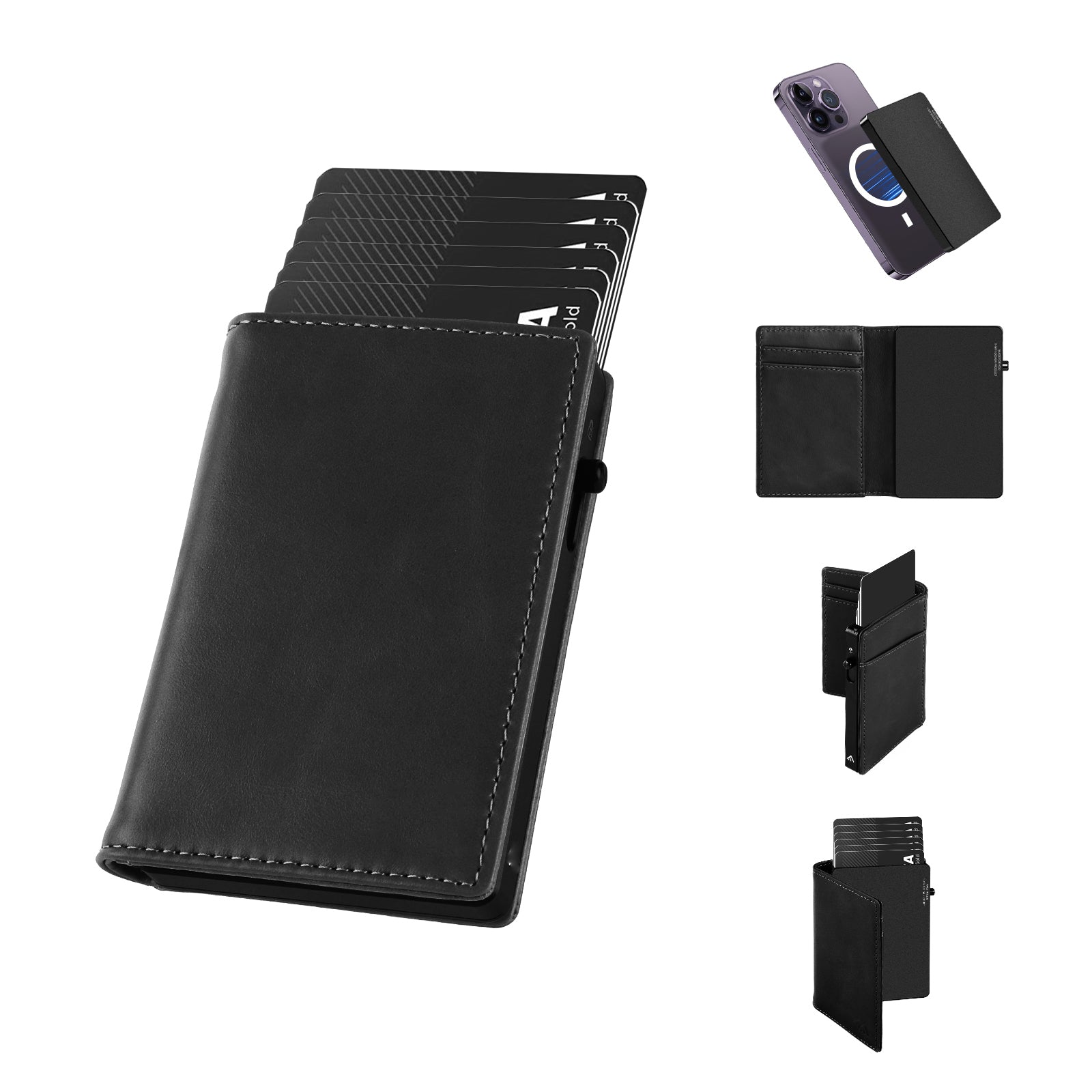 TOYFID Aluminum Alloy Wallet With Genuine Leather Cover Men's Billfolds TOYFID Wallet