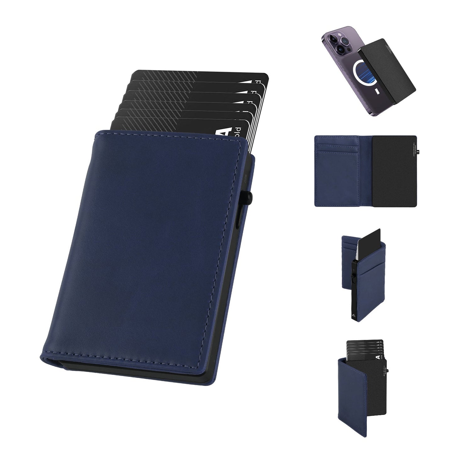 TOYFID Aluminum Alloy Wallet With Genuine Leather Cover Men's Billfolds TOYFID Wallet