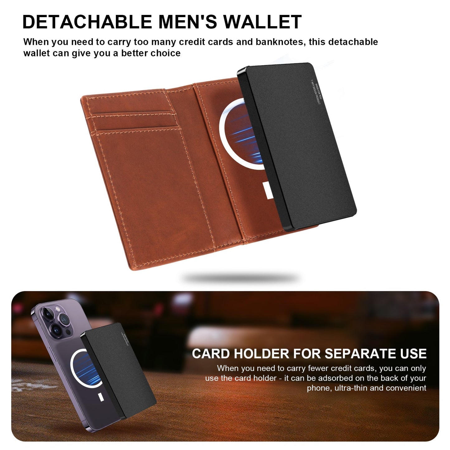 TOYFID Aluminum Alloy Wallet With Genuine Leather Cover Men's Billfolds TOYFID Wallet