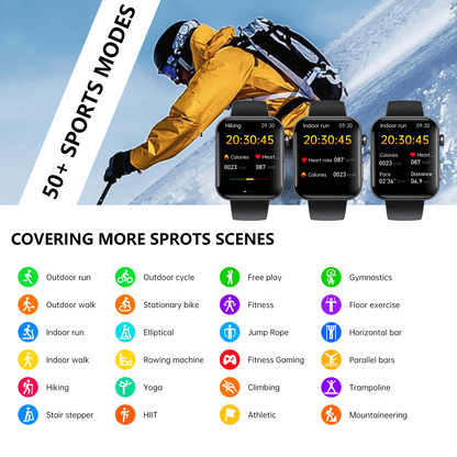 ECG smart watch with blood pressure monitor body temperature blood glucose heart rate blood oxygen Wautton Outdoor Gear