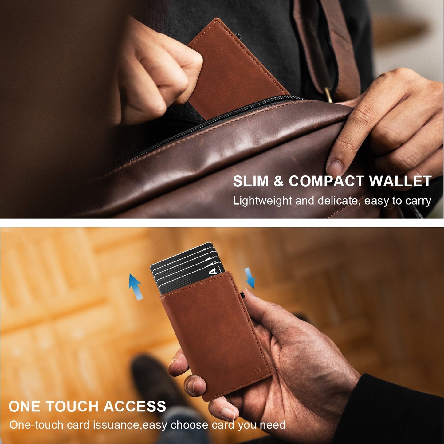 TOYFID Aluminum Alloy Wallet With Genuine Leather Cover Men's Billfolds TOYFID Wallet