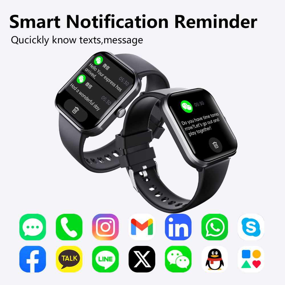 Blood Sugar Glucose Monitor Smart Watch for Diabetics SOS Emergency Alarm Call Wautton Outdoor Gear