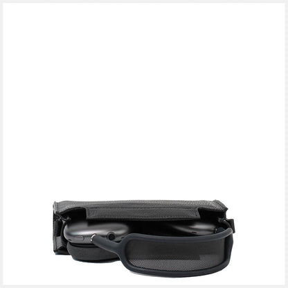 Leather Case with Adjustable Fabric Strap for AirPods Max (Black) Geometric Goods