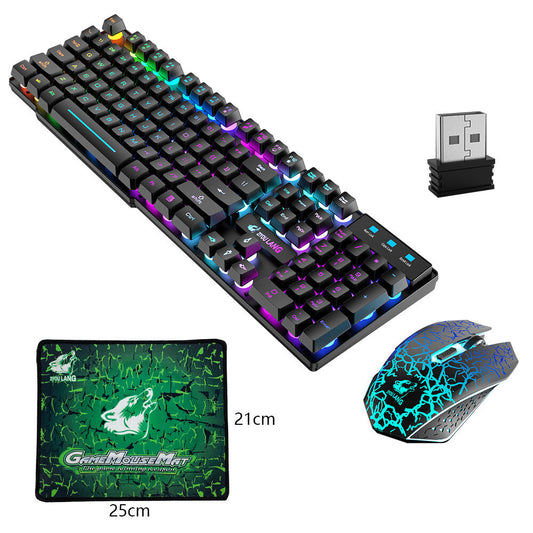 T6 Gaming Keyboard & Mouse Set  Rainbow Backlight  Platinum Techable