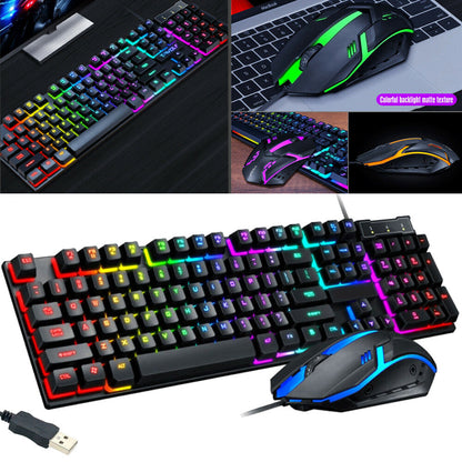 TF200 Gaming Keyboard & Mouse Combo Illuminated USB Wired 104‑Key